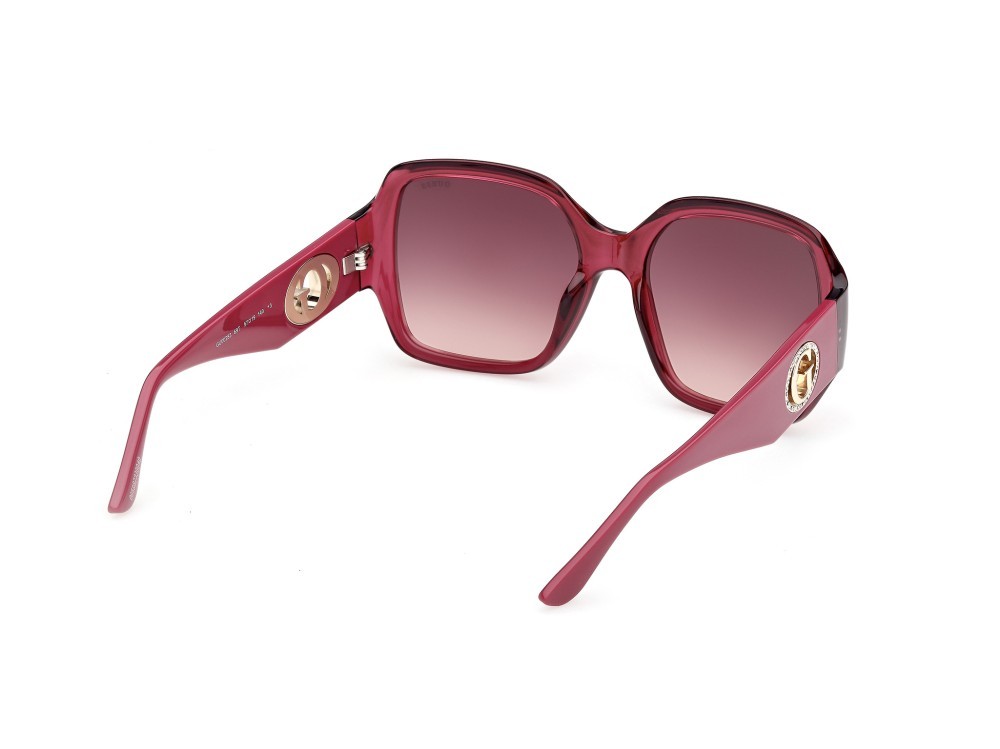 Occhiali da sole Guess GU00283 (69T) colore bordeaux lucido  forma quadrato lenti bordeaux sfumato