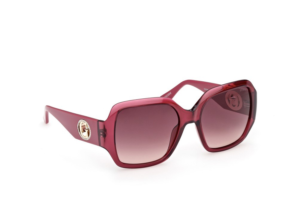 Occhiali da sole Guess GU00283 (69T) colore bordeaux lucido  forma quadrato lenti bordeaux sfumato