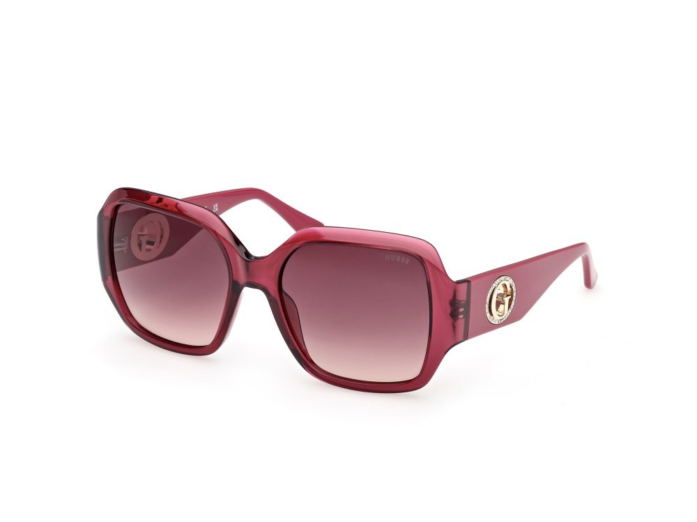 Occhiali da sole Guess GU00283 (69T) colore bordeaux lucido  forma quadrato lenti bordeaux sfumato