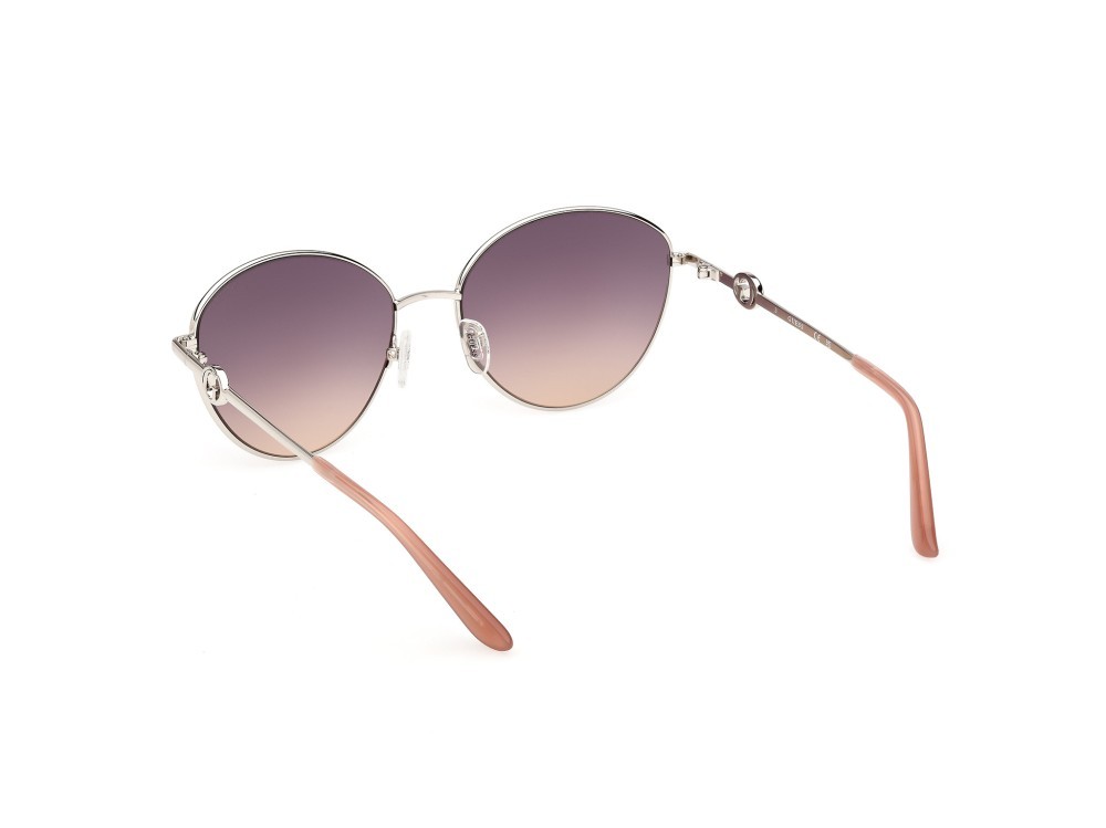 Occhiali da sole Guess GU00284 (10Z) colore rutenio chiaro lucido forma rotondo lenti viola sfumato o specchiato