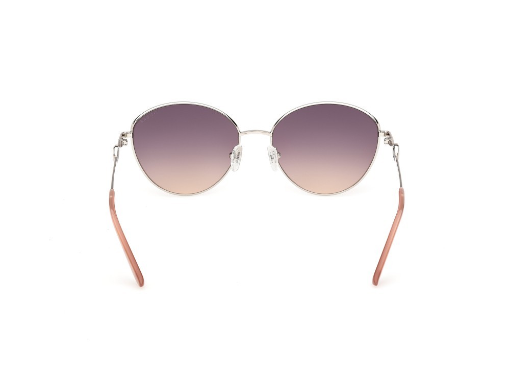 Occhiali da sole Guess GU00284 (10Z) colore rutenio chiaro lucido forma rotondo lenti viola sfumato o specchiato