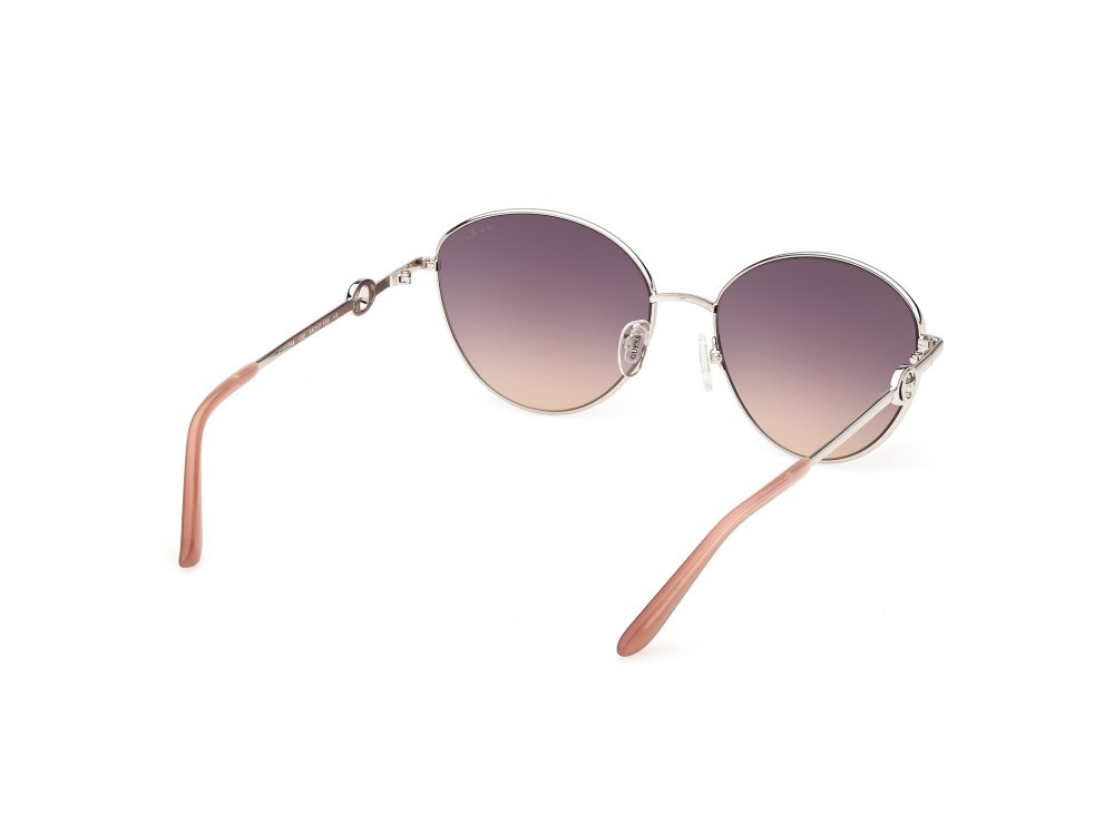 Occhiali da sole Guess GU00284 (10Z) colore rutenio chiaro lucido forma rotondo lenti viola sfumato o specchiato