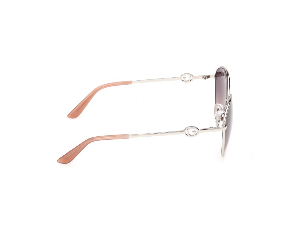 Occhiali da sole Guess GU00284 (10Z) colore rutenio chiaro lucido forma rotondo lenti viola sfumato o specchiato
