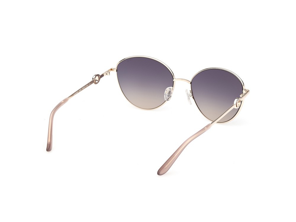 Occhiali da sole Guess GU00284 (59W) colore beige opaco / oro pallido lucido forma rotondo lenti blu sfumato