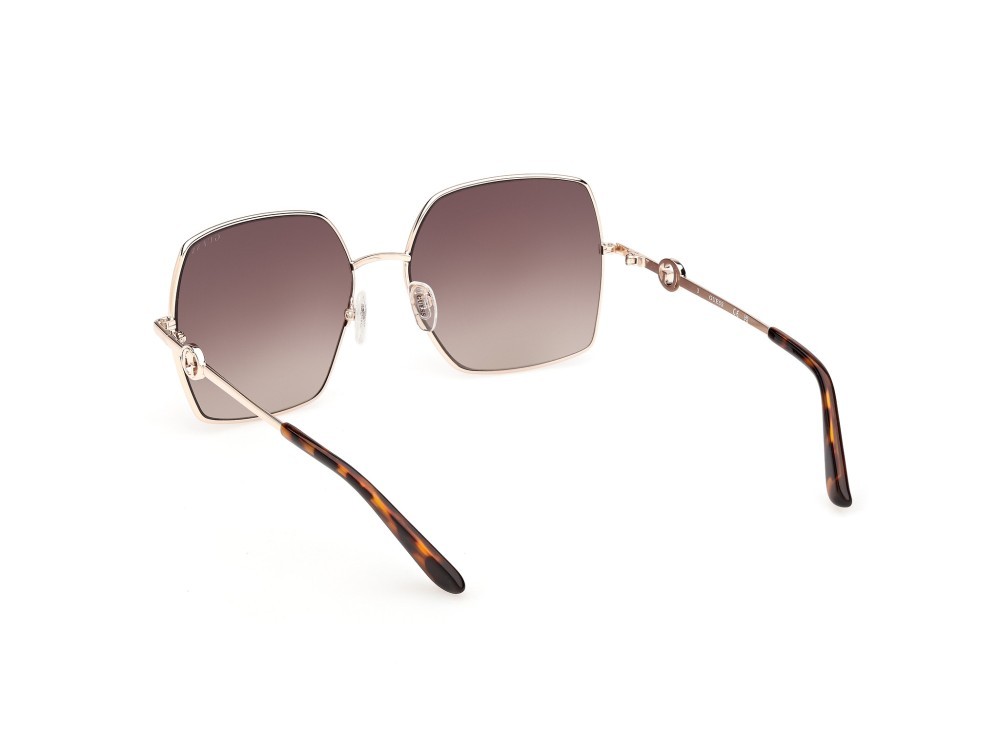 Occhiali da sole Guess GU00285 (32F) colore oro endura lucido forma quadrato lenti marrone sfumato