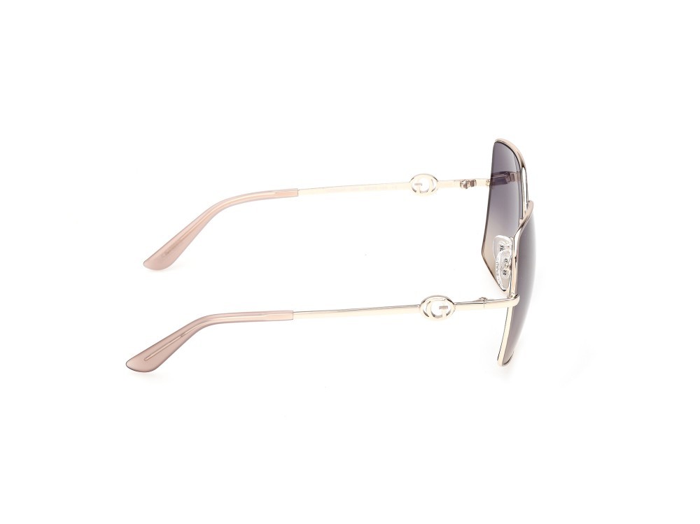 Occhiali da sole Guess GU00285 (59W) colore beige opaco / oro pallido lucido forma quadrato lenti blu sfumato