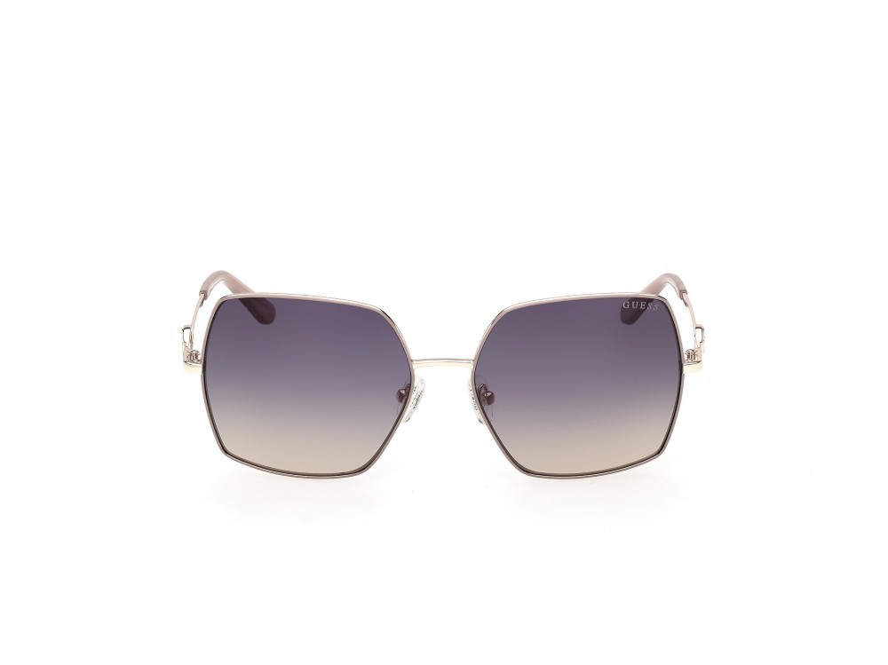 Occhiali da sole Guess GU00285 (59W) colore beige opaco / oro pallido lucido forma quadrato lenti blu sfumato