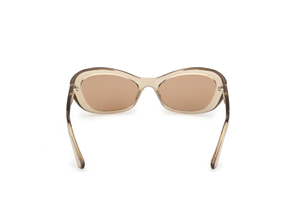 Occhiali da sole Guess GU00286 (59E) colore beige lucido forma cat eye lenti marrone