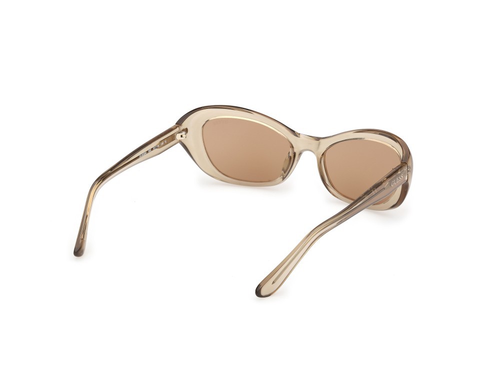 Occhiali da sole Guess GU00286 (59E) colore beige lucido forma cat eye lenti marrone