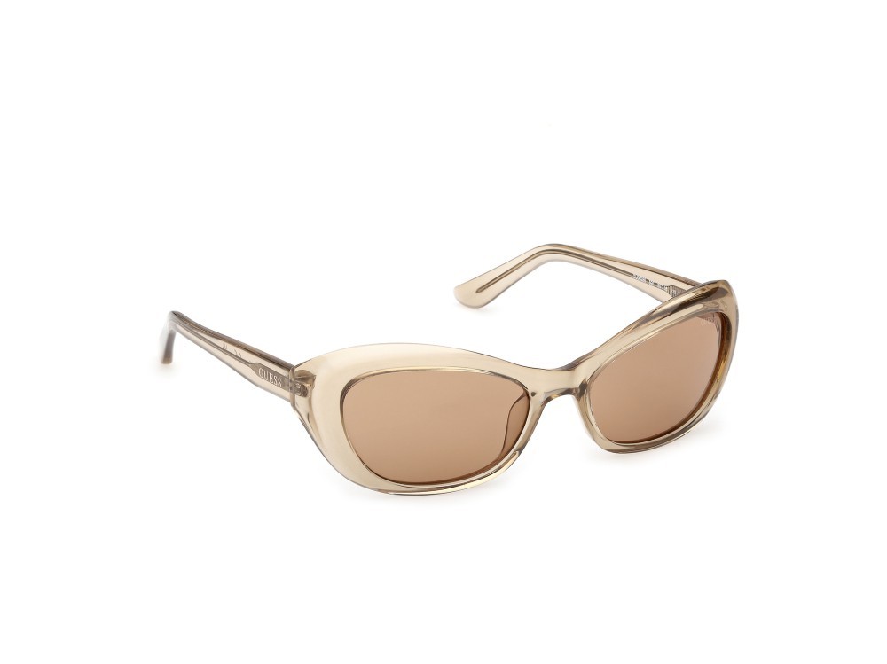 Occhiali da sole Guess GU00286 (59E) colore beige lucido forma cat eye lenti marrone