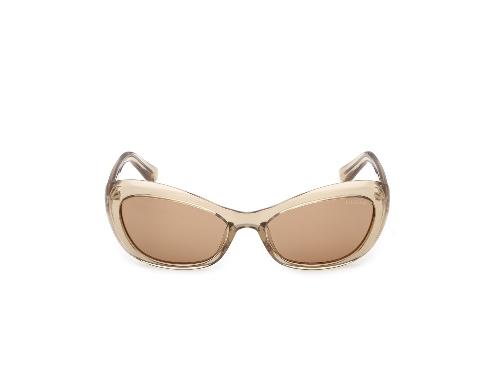 Occhiali da sole Guess GU00286 (59E) colore beige lucido forma cat eye lenti marrone