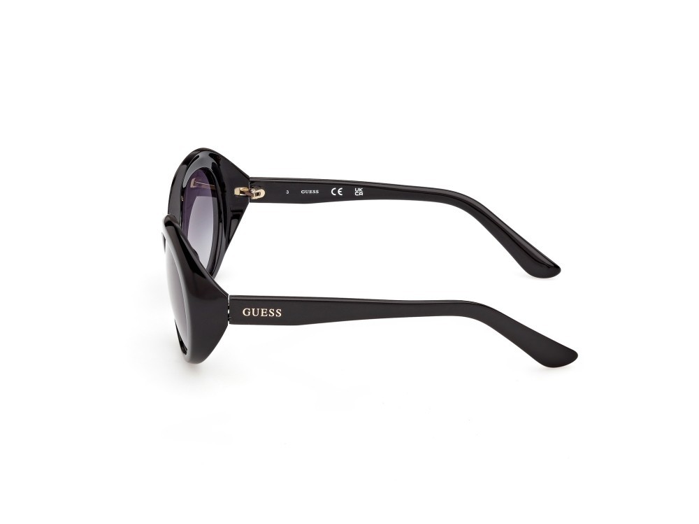 Occhiali da sole Guess GU00287 (01B) colore nero lucido forma ovale lenti fumo grad.