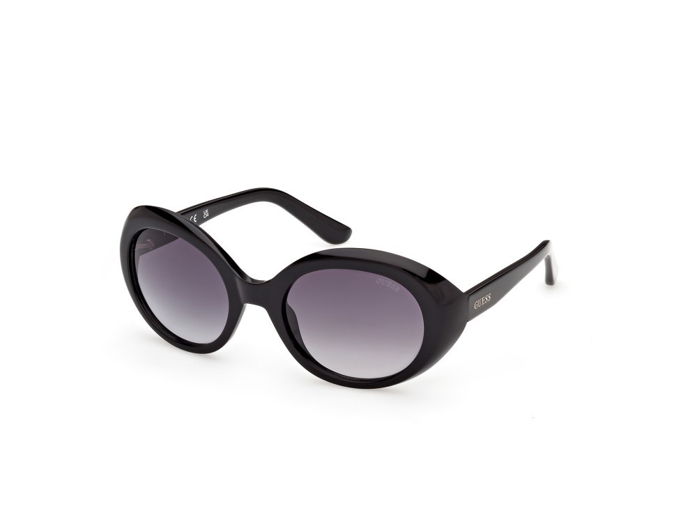 Occhiali da sole Guess GU00287 (01B) colore nero lucido forma ovale lenti fumo grad.