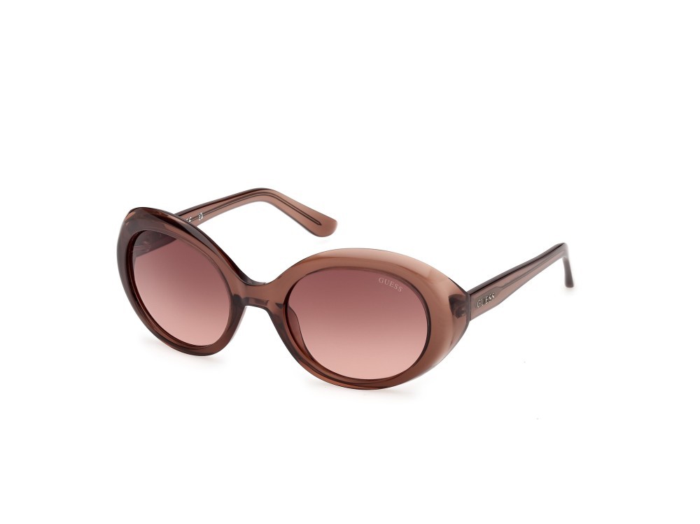 Occhiali da sole Guess GU00287 (48F) colore marrone scuro lucido forma ovale lenti marrone sfumato