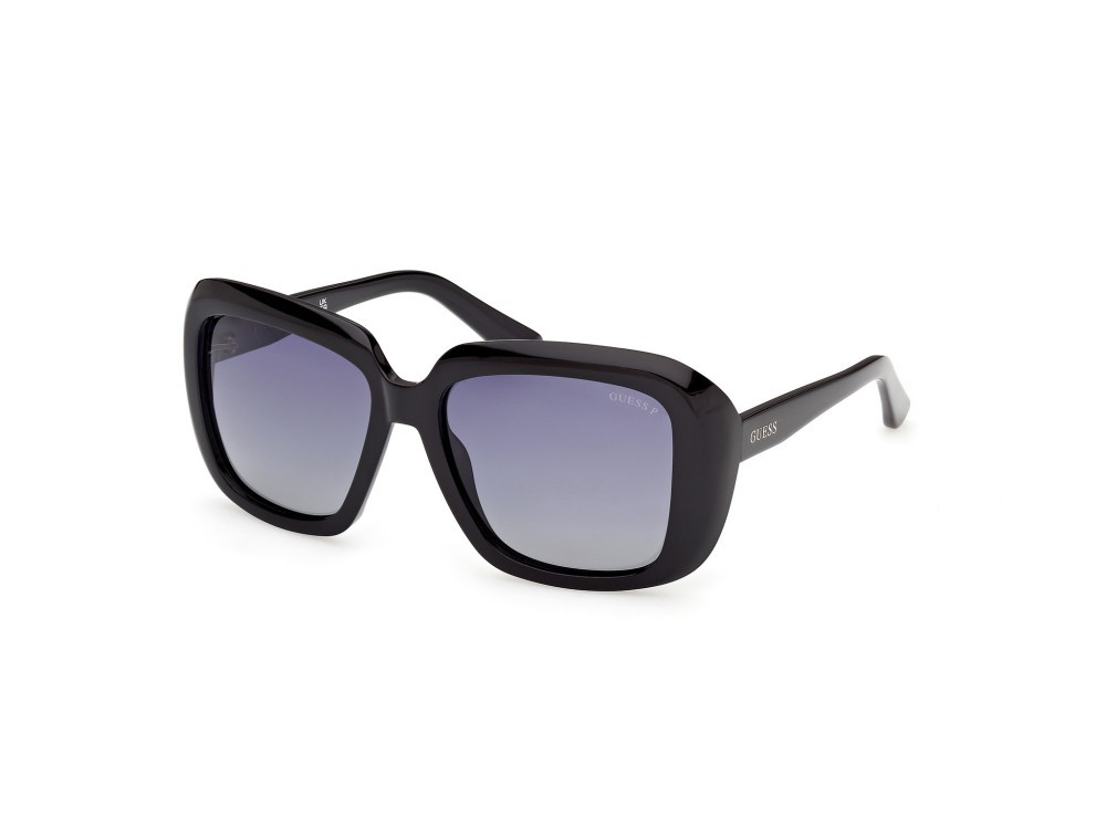 Occhiali da sole Guess GU00288 (01D) colore nero lucido forma quadrato lenti fumo polar.