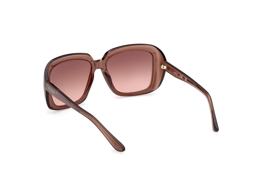 Occhiali da sole Guess GU00288 (48F) colore marrone scuro lucido forma quadrato lenti marrone sfumato