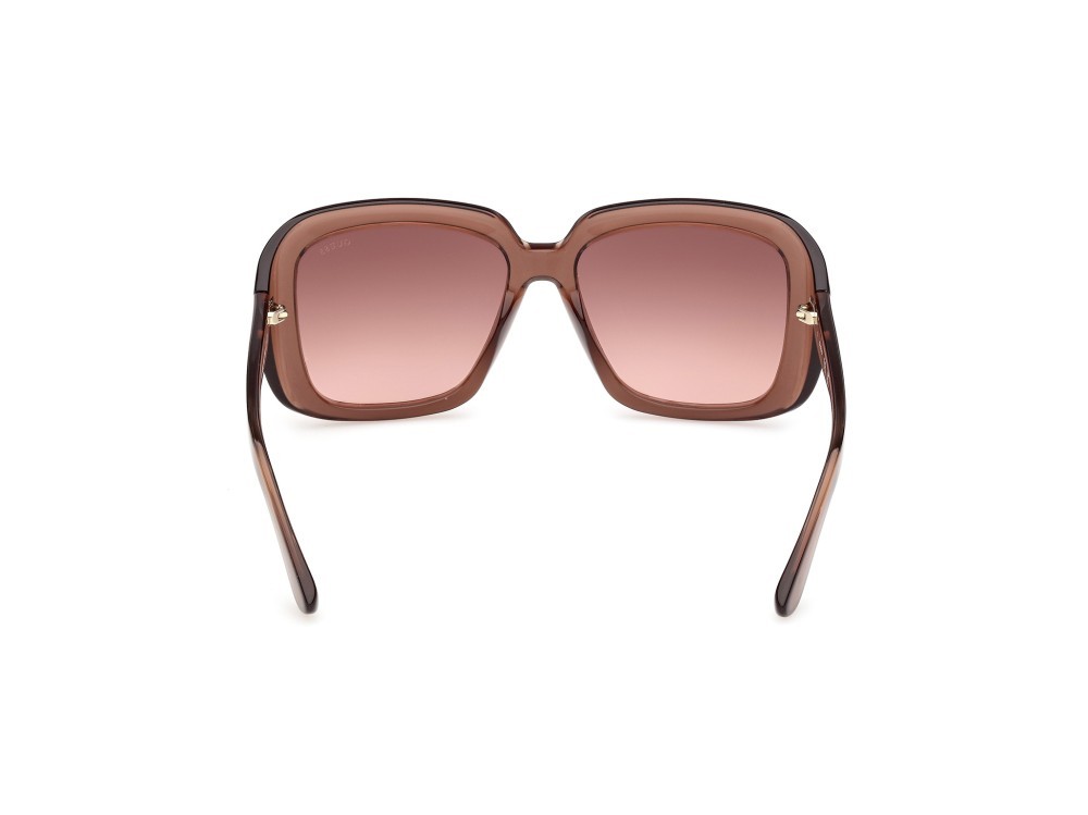 Occhiali da sole Guess GU00288 (48F) colore marrone scuro lucido forma quadrato lenti marrone sfumato