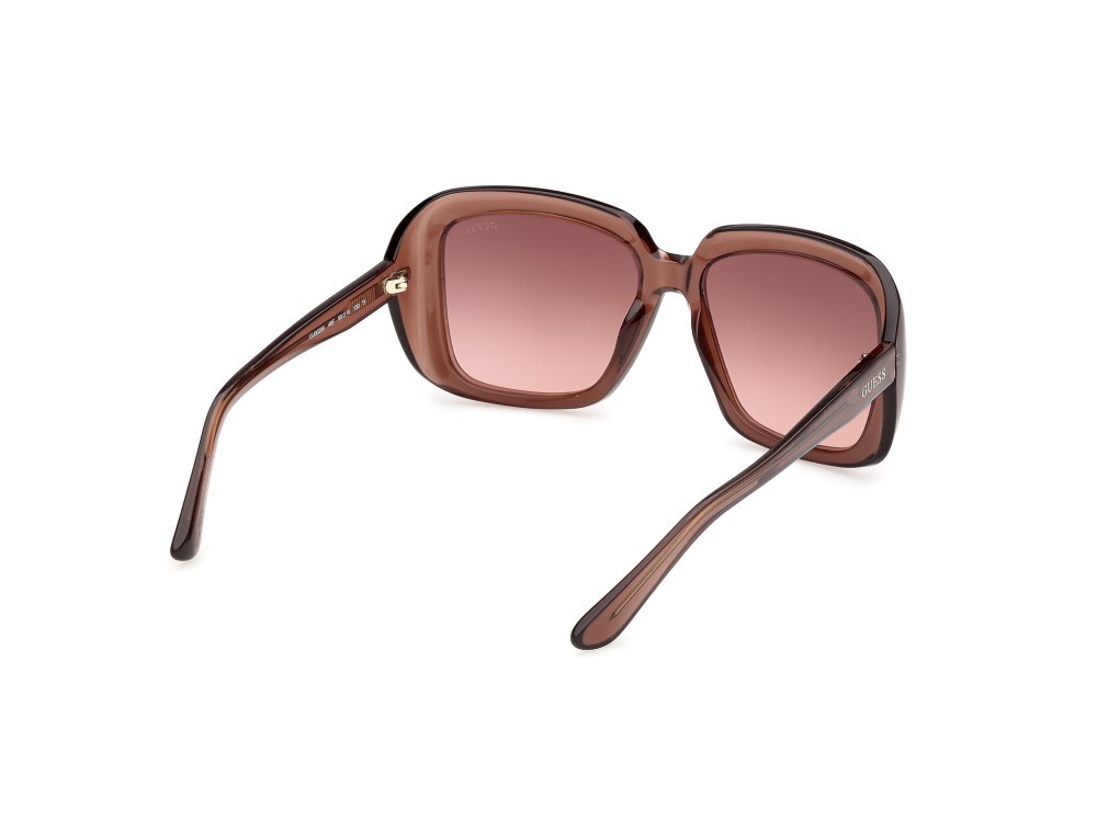 Occhiali da sole Guess GU00288 (48F) colore marrone scuro lucido forma quadrato lenti marrone sfumato