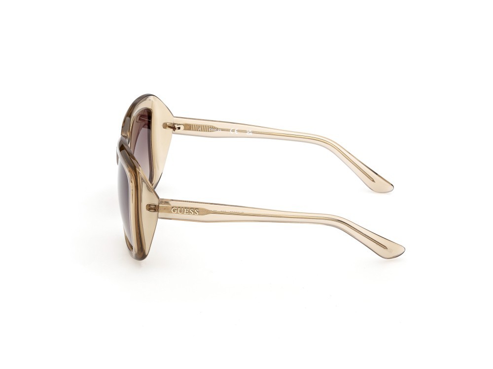 Occhiali da sole Guess GU00288 (59F) colore beige lucido forma quadrato lenti marrone sfumato