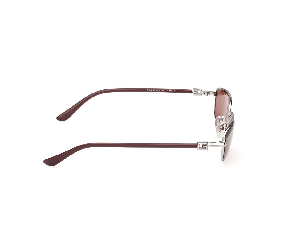 Occhiali da sole Guess GU00290 (08E) colore antracite lucido / bordeaux lucido forma rettangolare lenti marrone