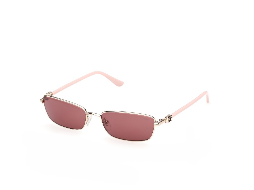 Occhiali da sole Guess GU00290 (32S) colore oro endura lucido / rosa chiaro lucido forma rettangolare lenti bordeaux 
