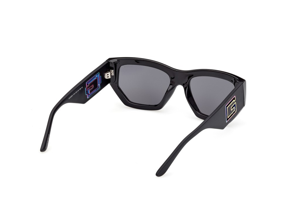 Occhiali da sole Guess GU00291 (01A) colore nero lucido / nero opaco forma geometrico lenti fumo