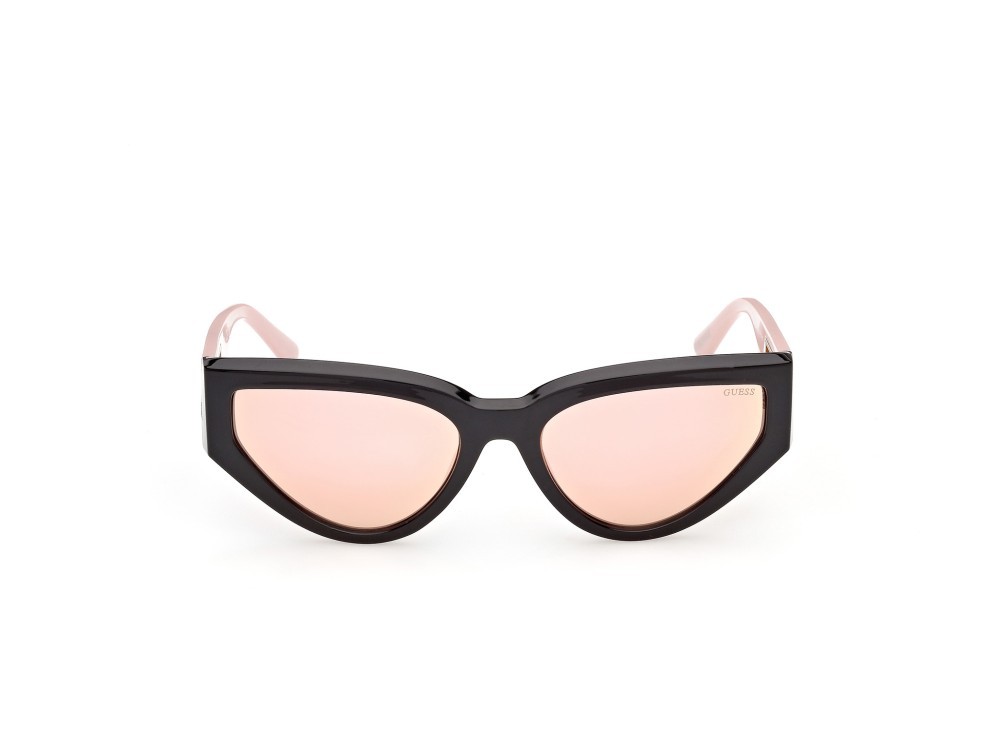 Occhiali da sole Guess GU00292 (05U) colore nero lucido / rosa chiaro lucido forma cat eye lenti marrone