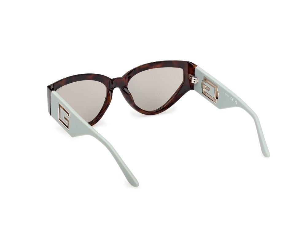Occhiali da sole Guess GU00292 (56Q) colore avana scura / verde chiaro opaco forma cat eye lenti verde specchiato