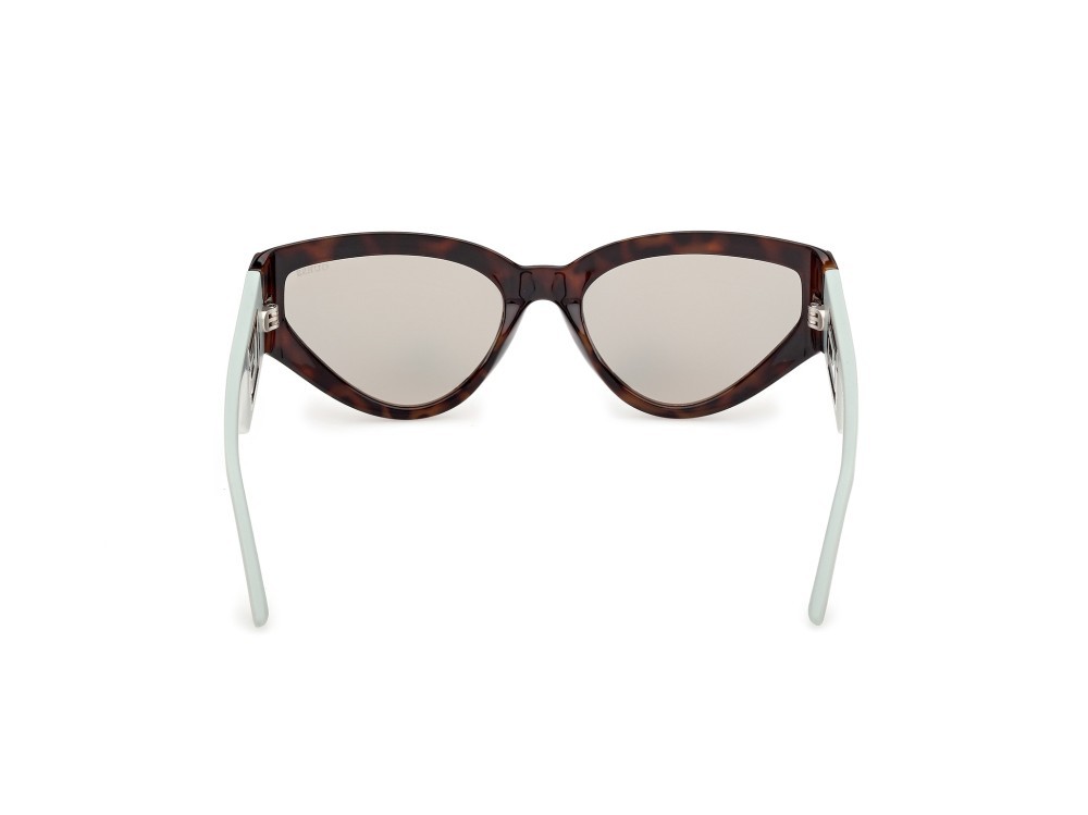Occhiali da sole Guess GU00292 (56Q) colore avana scura / verde chiaro opaco forma cat eye lenti verde specchiato