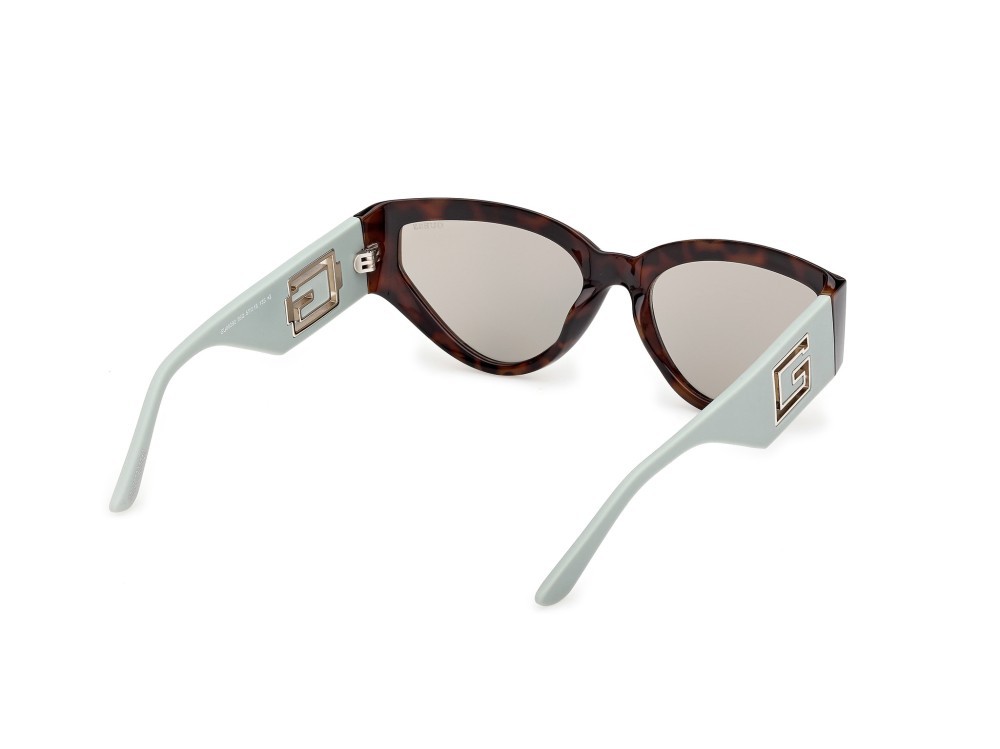Occhiali da sole Guess GU00292 (56Q) colore avana scura / verde chiaro opaco forma cat eye lenti verde specchiato