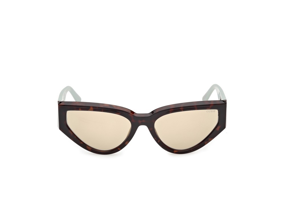 Occhiali da sole Guess GU00292 (56Q) colore avana scura / verde chiaro opaco forma cat eye lenti verde specchiato