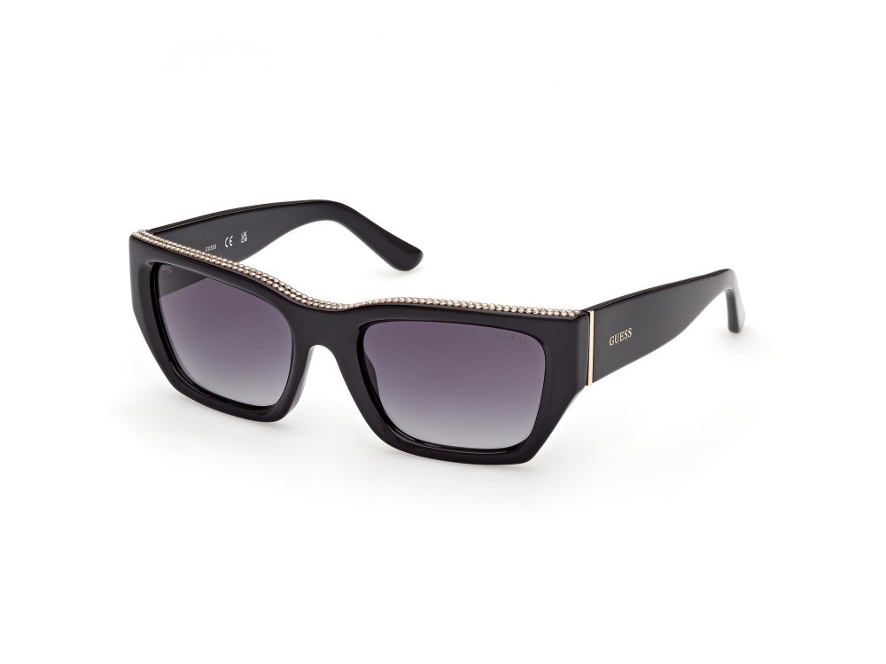 Occhiali da sole Guess GU00293 (01B) colore nero lucido forma rettangolare lenti fumo grad.