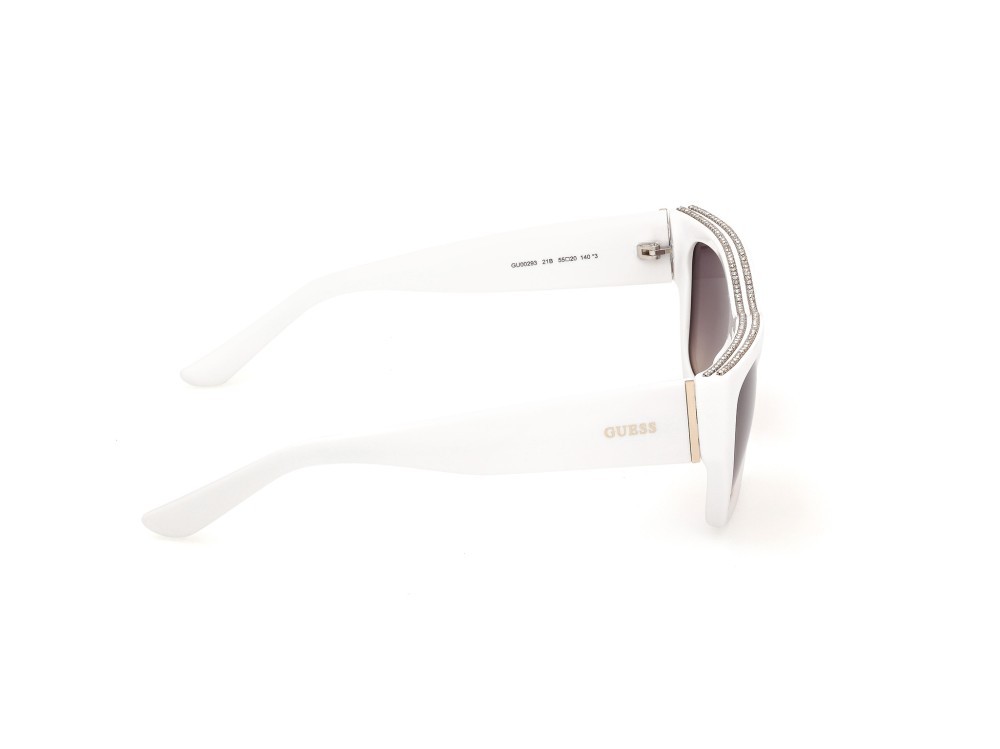 Occhiali da sole Guess GU00293 (21B) colore bianco lucido forma rettangolare lenti fumo grad.