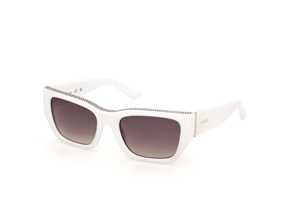 Occhiali da sole Guess GU00293 (21B) colore bianco lucido forma rettangolare lenti fumo grad.