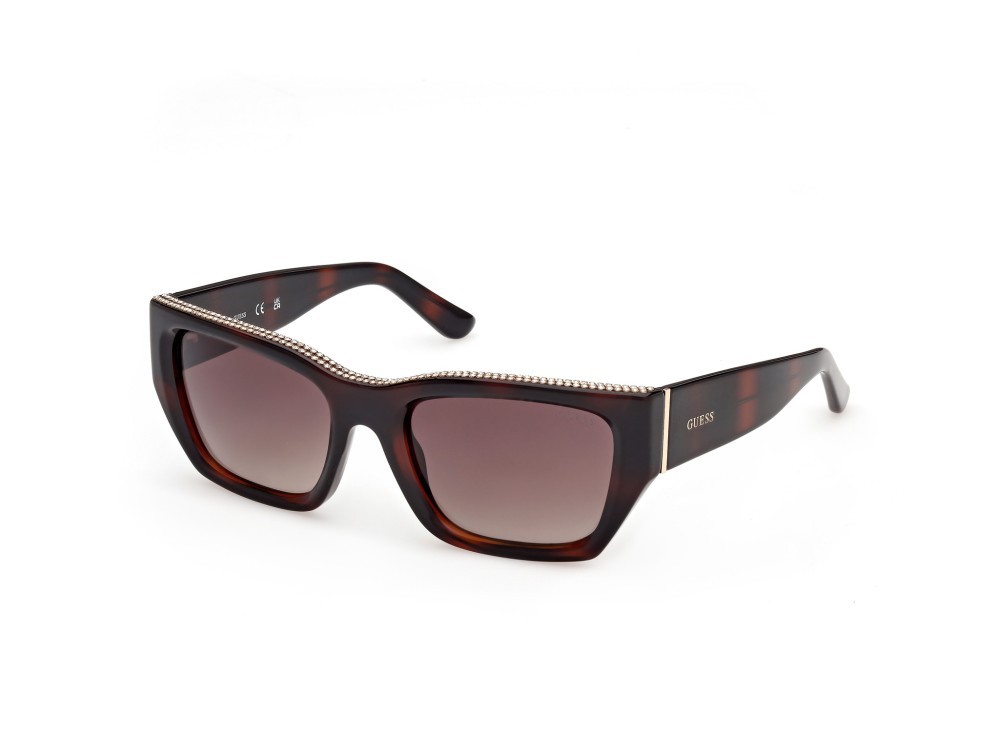 Occhiali da sole Guess GU00293 (52F) colore avana scura forma rettangolare lenti marrone sfumato