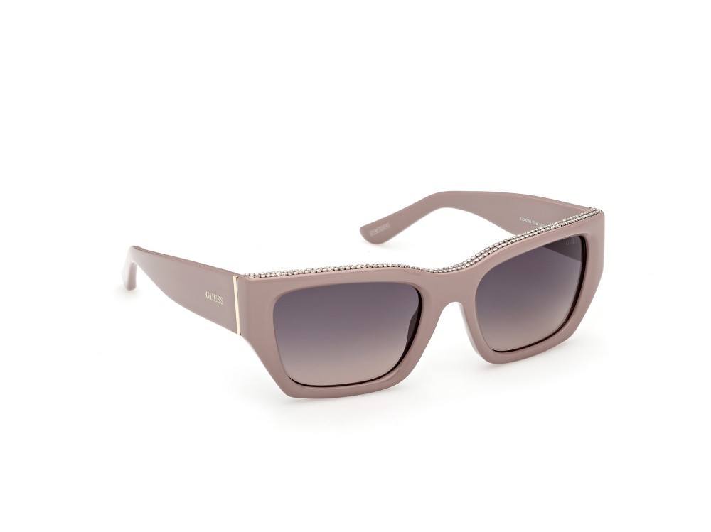 Occhiali da sole Guess GU00293 (57B) colore beige lucido forma rettangolare lenti fumo grad.