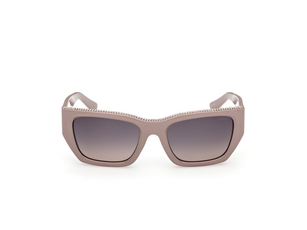 Occhiali da sole Guess GU00293 (57B) colore beige lucido forma rettangolare lenti fumo grad.