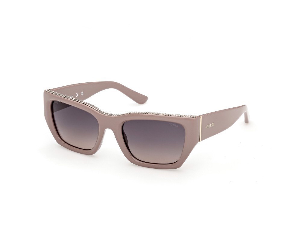 Occhiali da sole Guess GU00293 (57B) colore beige lucido forma rettangolare lenti fumo grad.