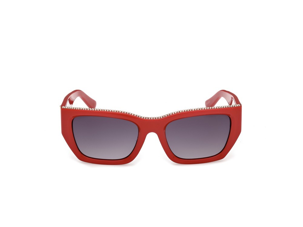 Occhiali da sole Guess GU00293 (66B) colore rosso/monocolore forma rettangolare lenti fumo grad.