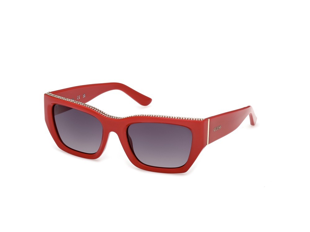 Occhiali da sole Guess GU00293 (66B) colore rosso/monocolore forma rettangolare lenti fumo grad.