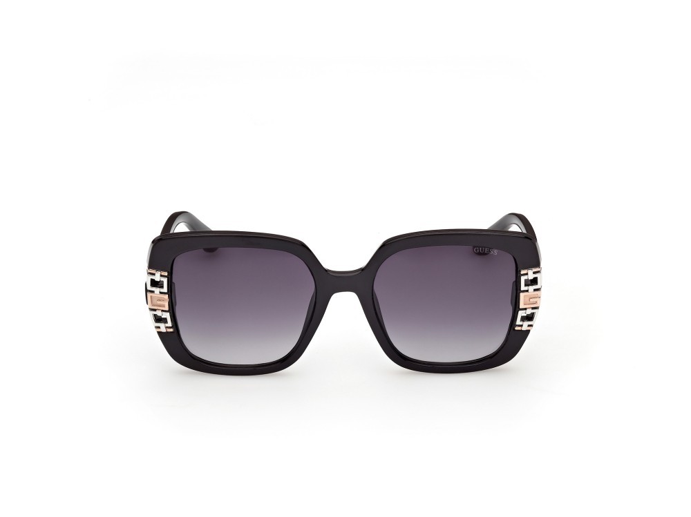 Occhiali da sole Guess GU00294 (01B) colore nero lucido forma quadrato lenti fumo grad.