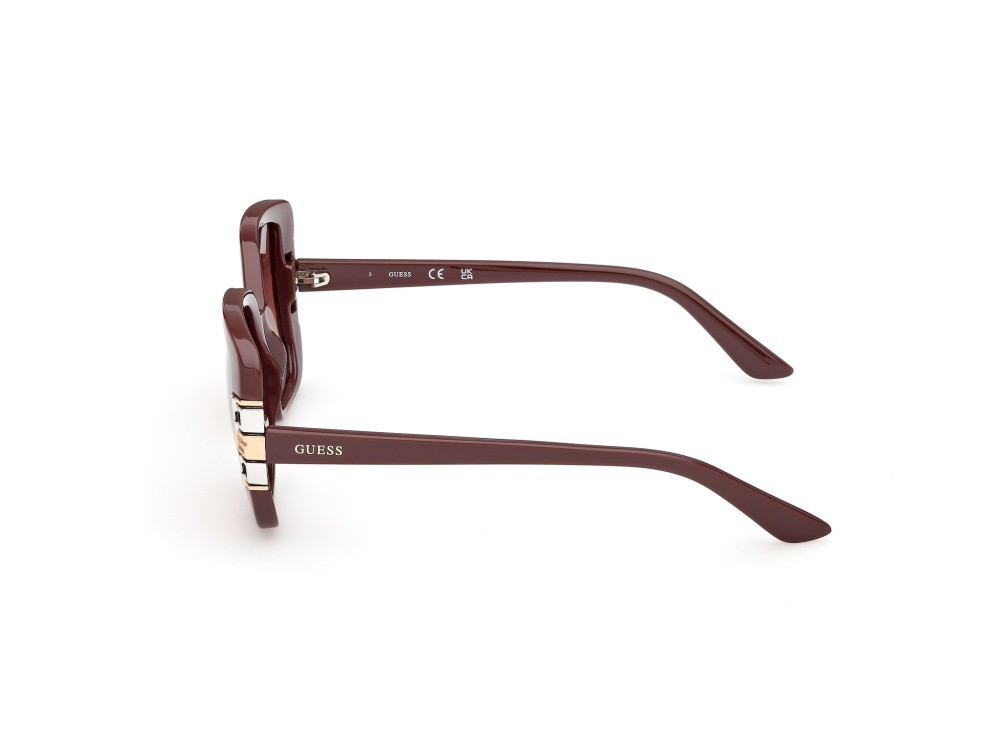 Occhiali da sole Guess GU00294 (69F) colore bordeaux lucido forma quadrato lenti marrone sfumato