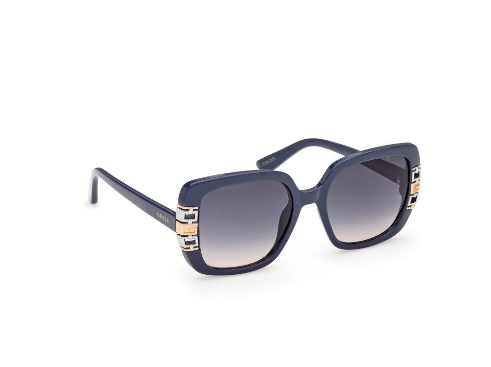 Occhiali da sole Guess GU00294 (90W) colore blu lucido forma quadrato lenti blu sfumato