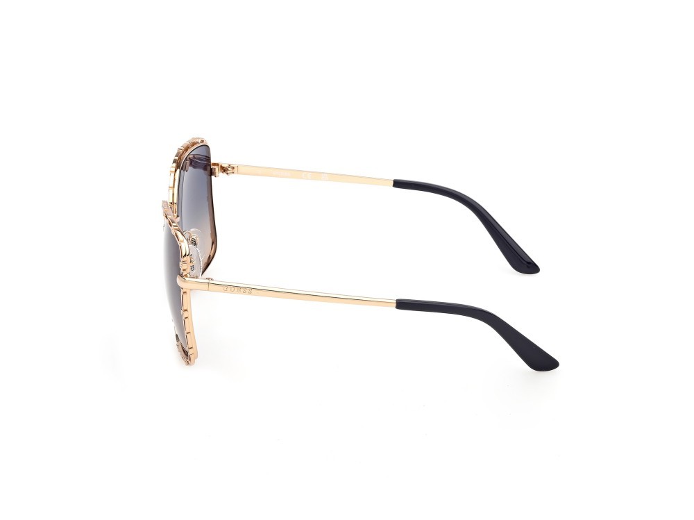 Occhiali da sole Guess GU00296 (32W) colore oro endura lucido forma quadrato lenti blu sfumato