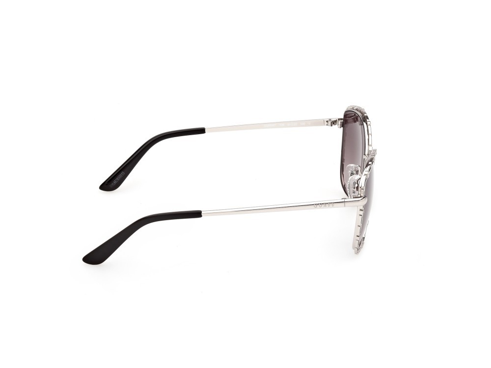 Occhiali da sole Guess GU00297 (10B) colore rutenio chiaro lucido forma rotondo lenti fumo grad.