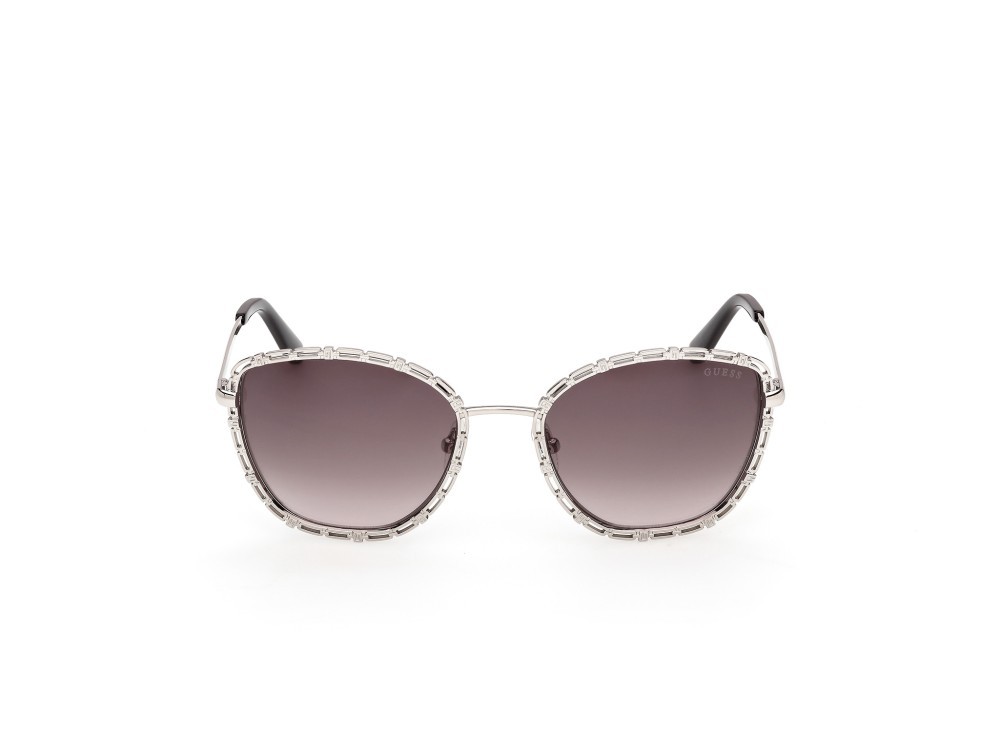Occhiali da sole Guess GU00297 (10B) colore rutenio chiaro lucido forma rotondo lenti fumo grad.
