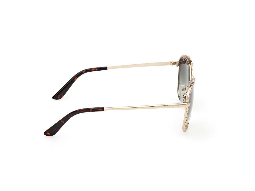 Occhiali da sole Guess GU00297 (32P) colore oro pallido lucido forma rotondo lenti verde sfumato