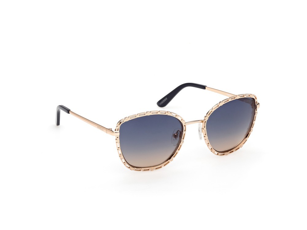 Occhiali da sole Guess GU00297 (32W) colore oro endura lucido forma rotondo lenti blu sfumato