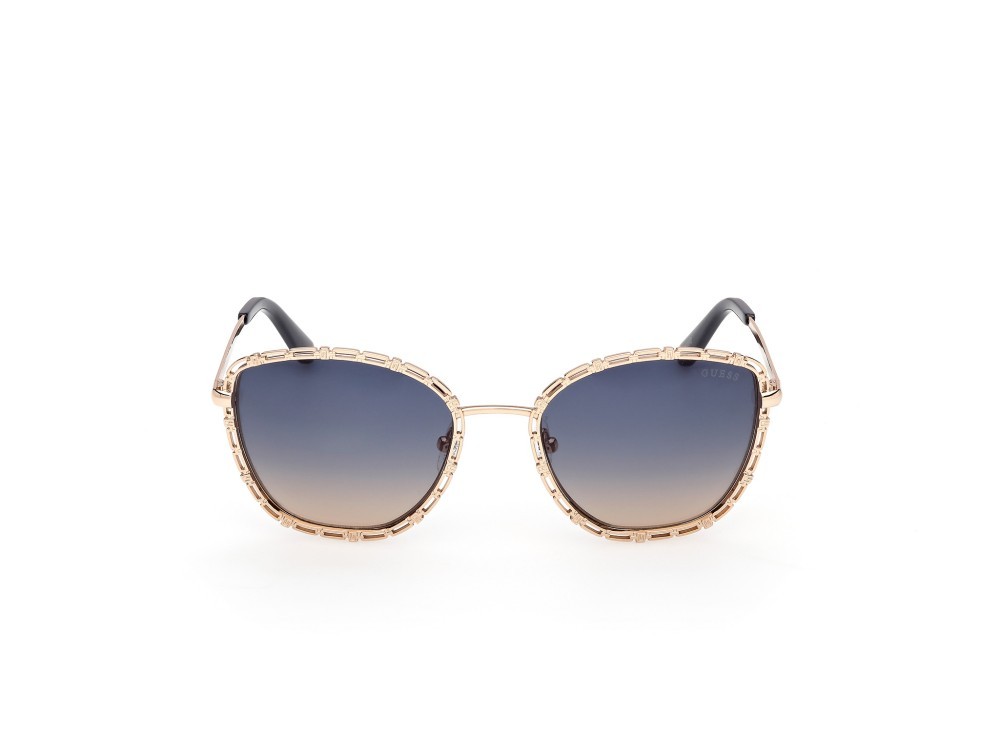 Occhiali da sole Guess GU00297 (32W) colore oro endura lucido forma rotondo lenti blu sfumato