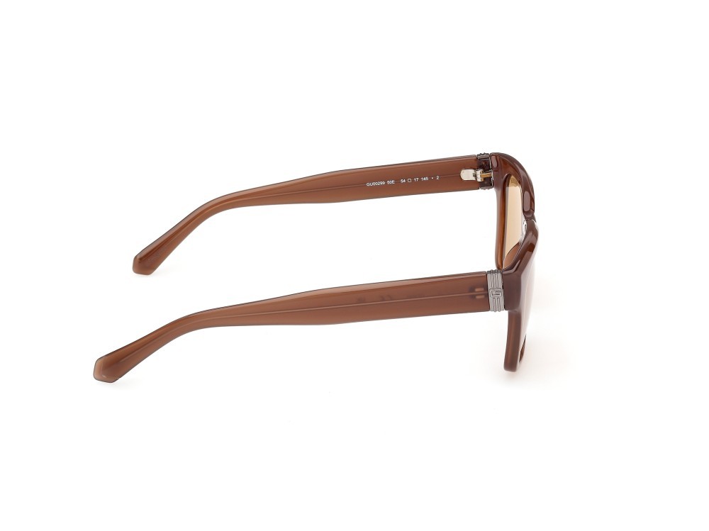 Occhiali da sole Guess GU00299 (50E) colore marrone scuro lucido forma quadrato lenti marrone